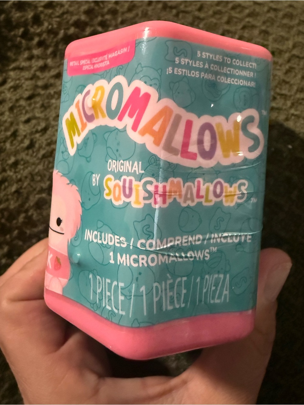Squishmallows Micromallows Kids Bath Toy - Pink & Teal Packaging